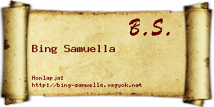 Bing Samuella névjegykártya